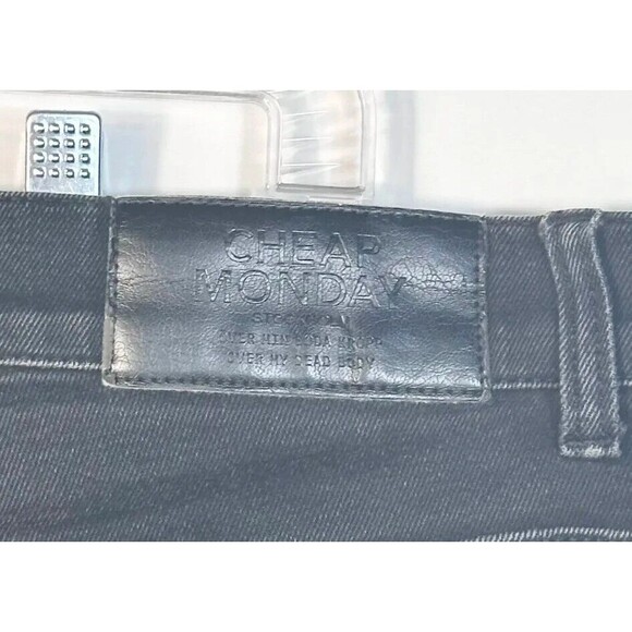 Cheap Monday Jeans Men’s 34/32 Dark Denim Black Straight Leg In Law - Picture 6 of 10